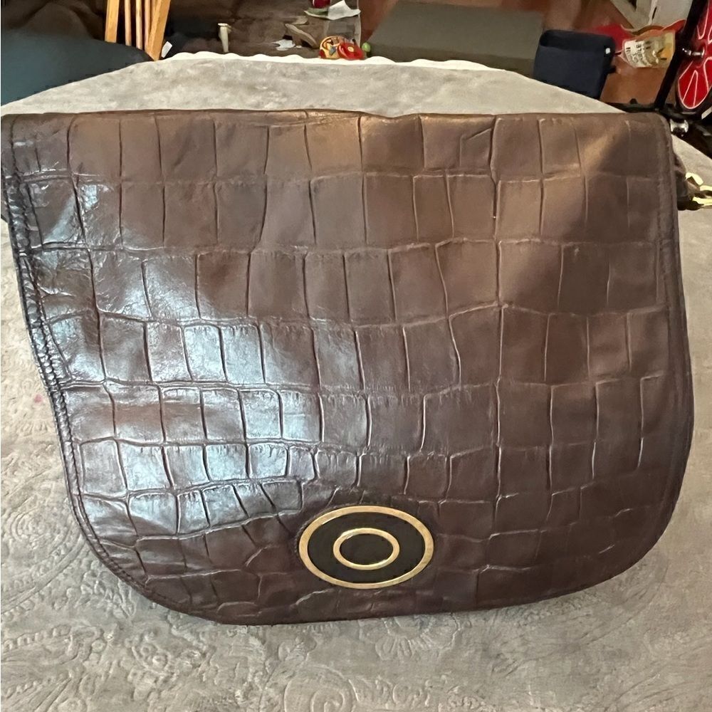 Badgley Mischa large crocodile hobo bag flap/magnetic close